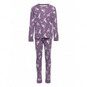 Pajama Aop Unicorns Stars Pyjamas Set Lila Lindex