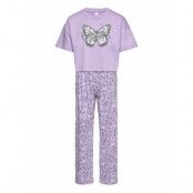 Pajama Boxy T Shirt Cute Swe Pyjamas Set Purple Lindex