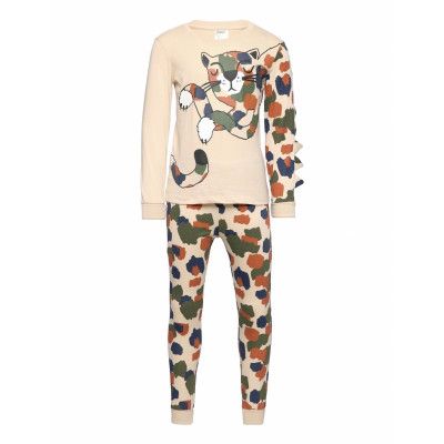 Pajama Cammo Tiger With Spikes Pyjamas Set Beige Lindex