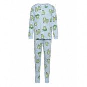 Pajama Cloud And Frog Pyjamas Set Blå Lindex