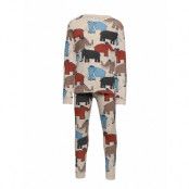 Pajama Cop Mammoth Multi Aop Pyjamas Set Beige Lindex