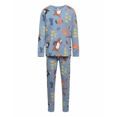 Pajama Forrest Aop *Villkorat Erbjudande Pyjamas Set Blå Lindex