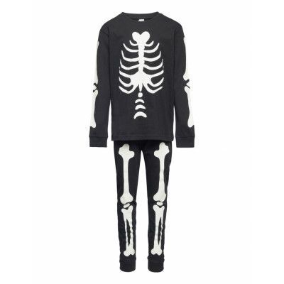 Lindex Pajama Halloween Skeleton Svart