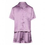Pajama Satin Set Short Pyjamas Set Purple Lindex