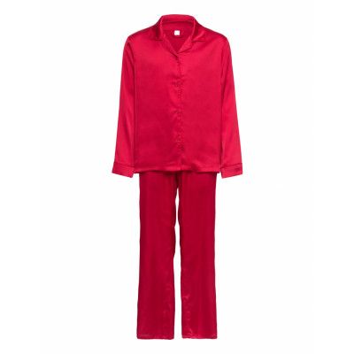 Pajama Satin *Villkorat Erbjudande Pyjamas Set Röd Lindex