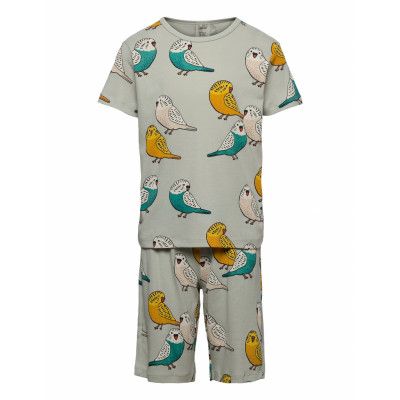 Pajama Sb Aop Budgies Co P Pyjamas Set Grön Lindex
