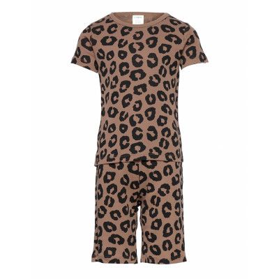Pajama Sb Aop Leo Co P Pyjamas Set Brun Lindex