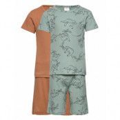 Pajama Sb Sloth Aqua 2p Pyjamas Set Multi/mönstrad Lindex