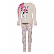 Pajama Sg Unicorn Playful Pyjamas Set Rosa Lindex