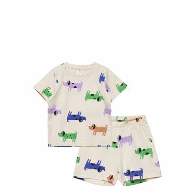 Pajama Short Dogs Ice Cream *Villkorat Erbjudande Pyjamas Set Beige Lindex
