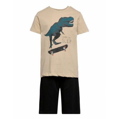 Pajama Skate Dino Pyjamas Set Beige Lindex