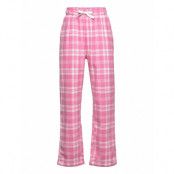 Pajama Trousers Checked Flanne Night & Underwear Pyjamas Pyjama Pants Rosa Lindex