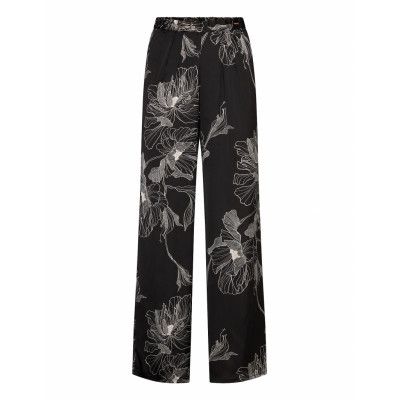 Palazzo Satin Lotus Pyjamasbyxor Mjukisbyxor Svart Hunkemöller