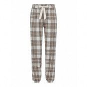 Pant Flannel Twill Check Cuff Pyjamasbyxor Mjukisbyxor Grå Hunkemöller