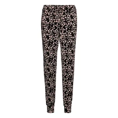 Pant Jersey Painted Leopard Pyjamasbyxor Mjukisbyxor Svart Hunkemöller