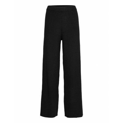 Pant Knit Wide Leg Pyjamasbyxor Mjukisbyxor Svart Hunkemöller