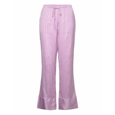 Pant Satin Jacquard *Villkorat Erbjudande Pyjamasbyxor Mjukisbyxor Rosa Hunkemöller