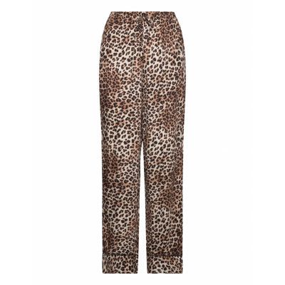 Pant Satin Leopard Pyjamasbyxor Mjukisbyxor Brun Hunkemöller