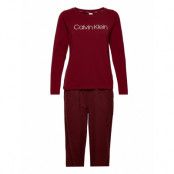 L/S Pant Set Pyjamas Vinröd *Villkorat Erbjudande Calvin Klein