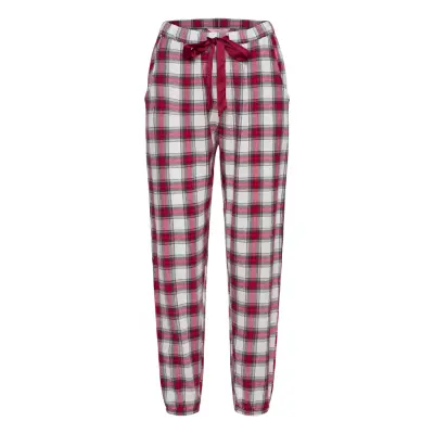 Pant Twill Check Cuff Pyjamasbyxor Mjukisbyxor Röd Hunkemöller