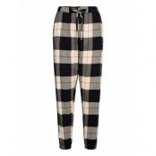 Pant Twill Check Lurex Cuff Pyjamas Svart Hunkemöller