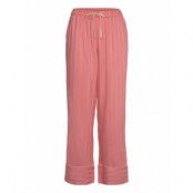 Pant Vis Jacquard Stripe Pyjamasbyxor Mjukisbyxor Rosa Hunkemöller