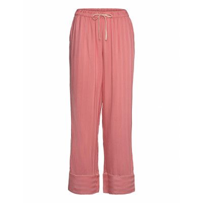 Pant Vis Jacquard Stripe Pyjamasbyxor Mjukisbyxor Rosa Hunkemöller