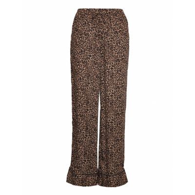 Pant Vis Satin Leopard Pyjamasbyxor Mjukisbyxor Multi/mönstrad Hunkemöller
