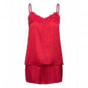 Pcjulie Ss Satin Nightwear Set Ka Pyjamas Red Pieces