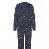 Pieces Pcnaya Ls Nightwear Set Marinblå