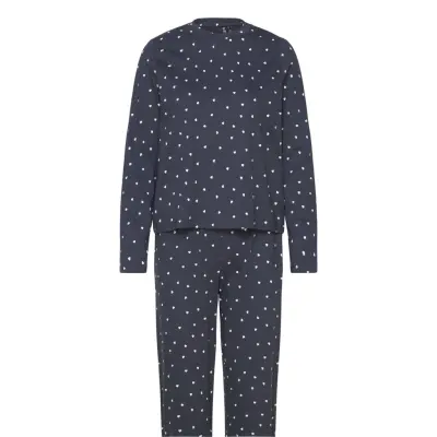 Pieces Pcnaya Ls Nightwear Set Marinblå