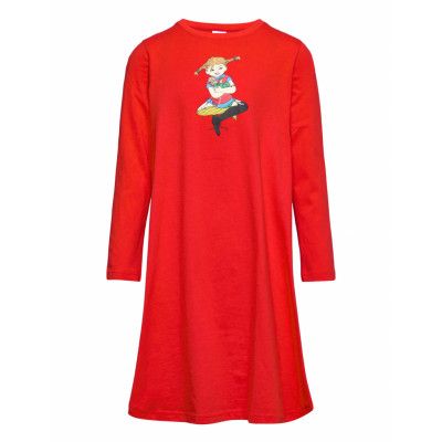 Pippi Kramar Nattlinne *Villkorat Erbjudande Night & Underwear Pyjamas Nightdresses Röd Martinex