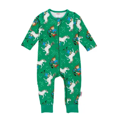 Pippi Langstrømpe Självsäker  Pyjamas - Green - 56