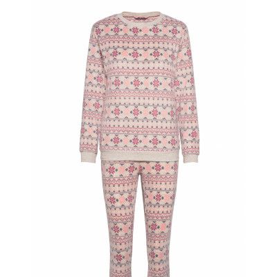 Pj Bag Micro Fleece Fairisle Pyjamas Rosa Hunkemöller