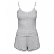 Hunkemöller Pj Cami Short Rib Lace Grå