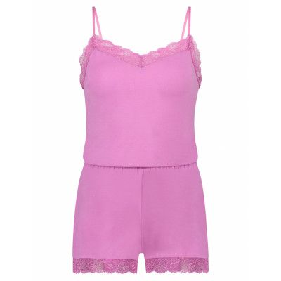 Hunkemöller Pj Cami Short Viscose Lace Lila