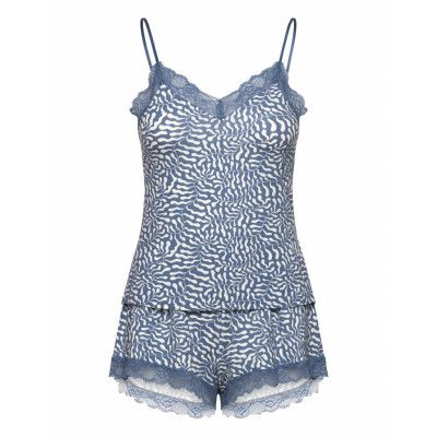 Hunkemöller Pj Cami Short Viscose Matisse Blå