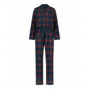 Pj Flannel Twill Check Pyjamas Navy Hunkemöller