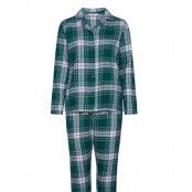 Pj Jacket Ls Pant Twill Check Pyjamas Grön Hunkemöller