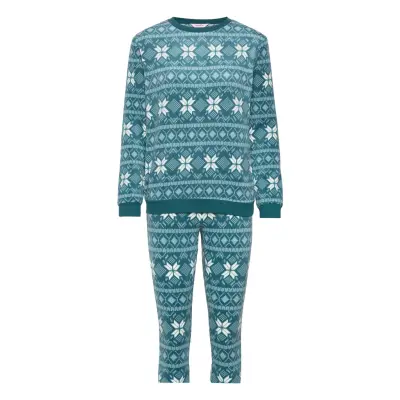 Pj Micro Fleece Fairisle Pyjamas Blå Hunkemöller