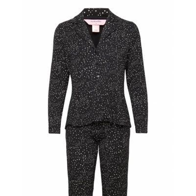 Pj Pant Ls Boyfriend Dot Pyjamas Svart Hunkemöller