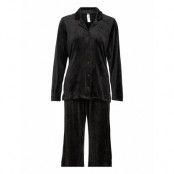 Pj Set Velour Pyjamas Svart Lindex