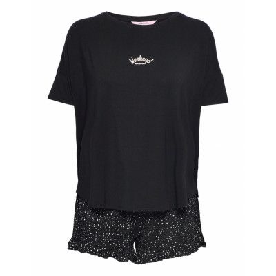 Pj Short Loosefit Dot Pyjamas Svart Hunkemöller