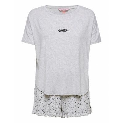 Pj Short Loosefit Dot Pyjamas Vit Hunkemöller