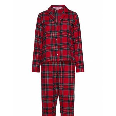 Pj Twill Check Eyemask *Villkorat Erbjudande Pyjamas Röd Hunkemöller