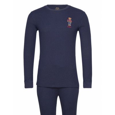 Waffle-Sle-Set Pyjamas Navy Polo Ralph Lauren Underwear