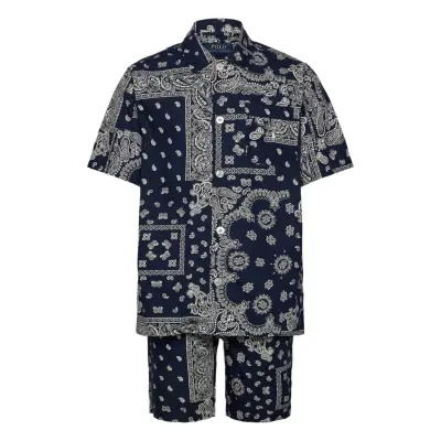 Polo Ralph Lauren Striped Cotton Pajama Set Marinblå