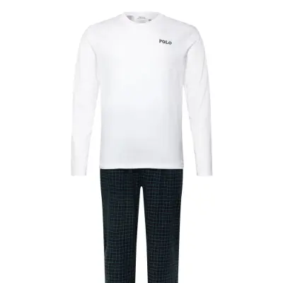 Polo Ralph Lauren Cotton Jersey & Plaid Flannel Sleep Set Vit