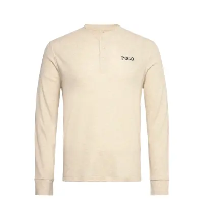 Polo Ralph Lauren Waffle-Knit Henley Sleep Shirt Kräm