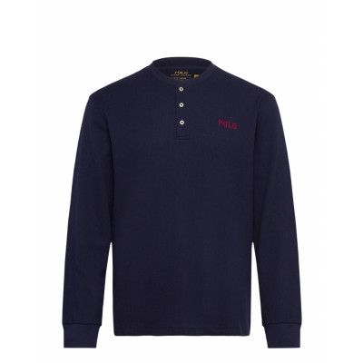 Polo Ralph Lauren Waffle-Knit Henley Sleep Shirt Marinblå